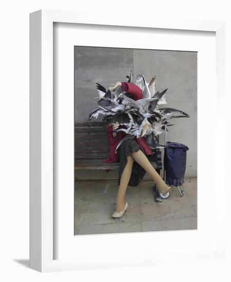 Lady of the Gulls-Banksy-Framed Giclee Print