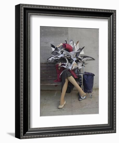 Lady of the Gulls-Banksy-Framed Giclee Print