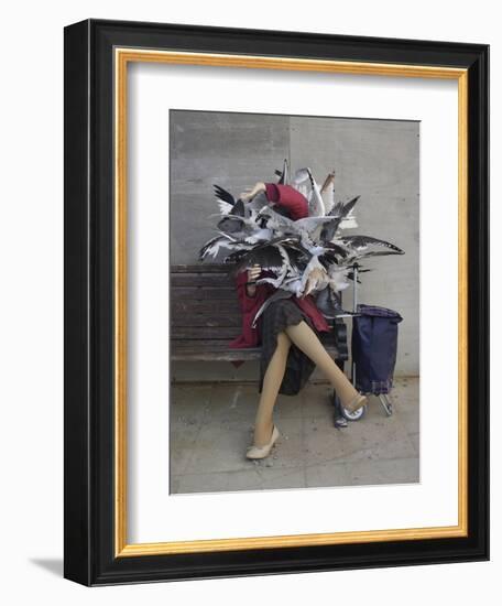 Lady of the Gulls-Banksy-Framed Giclee Print