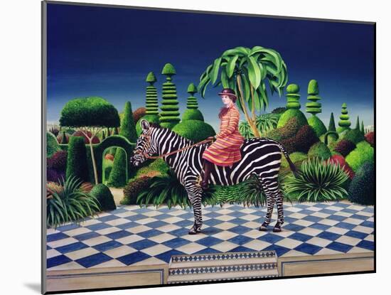 Lady on a Zebra, 1981 (Acrylic on Board)-Anthony Southcombe-Mounted Giclee Print