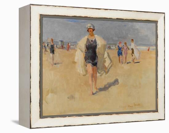 Lady on the Beach at Viareggio-Isaac Isra?ls-Framed Premier Image Canvas