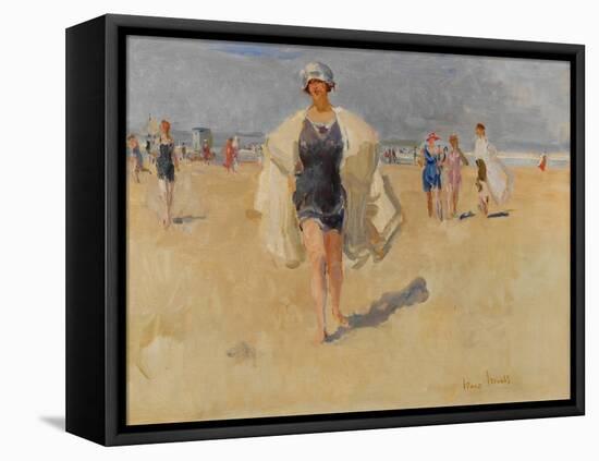 Lady on the Beach at Viareggio-Isaac Isra?ls-Framed Premier Image Canvas