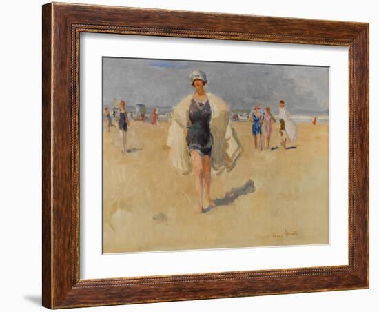 Lady on the Beach at Viareggio-Isaac Isra?ls-Framed Giclee Print