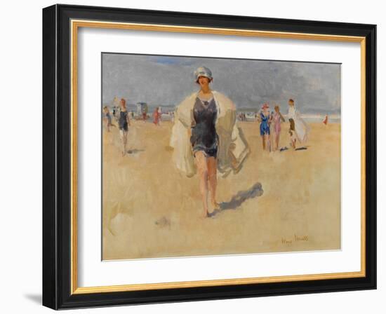 Lady on the Beach at Viareggio-Isaac Isra?ls-Framed Giclee Print