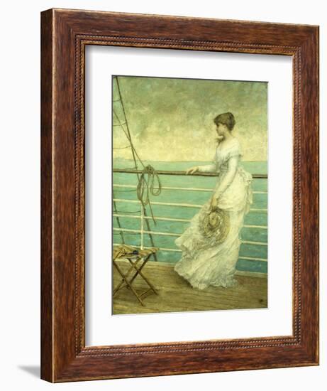 Lady on the Deck of a Ship-French School-Framed Giclee Print