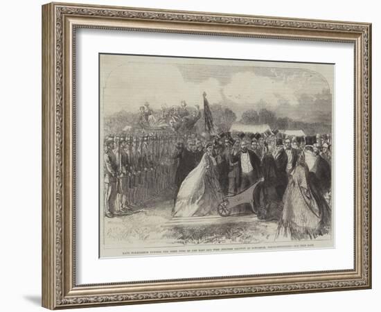 Lady Palmerston Cutting the First Turf of the East and West Junction Railway at Towcester-null-Framed Giclee Print