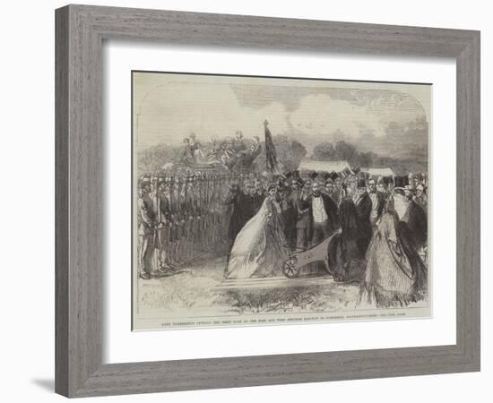 Lady Palmerston Cutting the First Turf of the East and West Junction Railway at Towcester-null-Framed Giclee Print