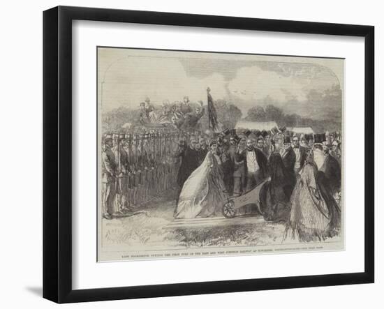 Lady Palmerston Cutting the First Turf of the East and West Junction Railway at Towcester-null-Framed Giclee Print