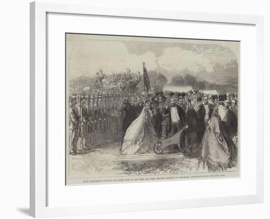 Lady Palmerston Cutting the First Turf of the East and West Junction Railway at Towcester-null-Framed Giclee Print