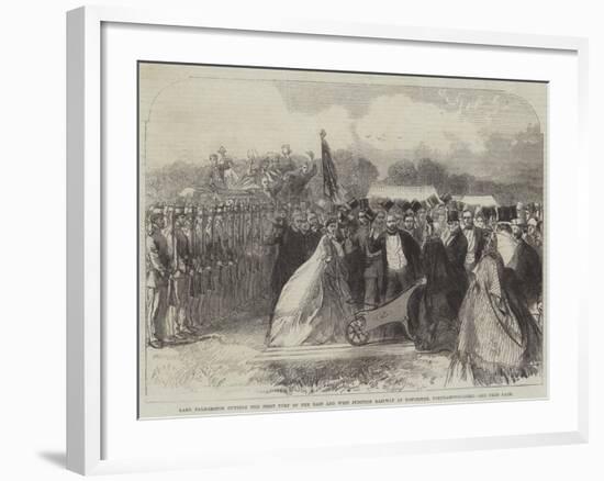 Lady Palmerston Cutting the First Turf of the East and West Junction Railway at Towcester-null-Framed Giclee Print