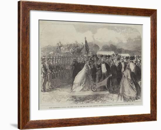 Lady Palmerston Cutting the First Turf of the East and West Junction Railway at Towcester-null-Framed Giclee Print