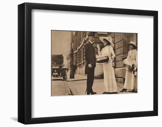 Lady Pilkington selling roses at the first anniversary of Alexandra Rose Day, 25 June, 1913 (1935)-Unknown-Framed Photographic Print