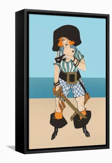 Lady Pirate with Tattoo-null-Framed Stretched Canvas