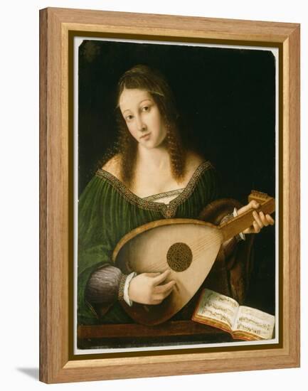 Lady Playing a Lute, c.1530-Bartolomeo Veneto-Framed Premier Image Canvas