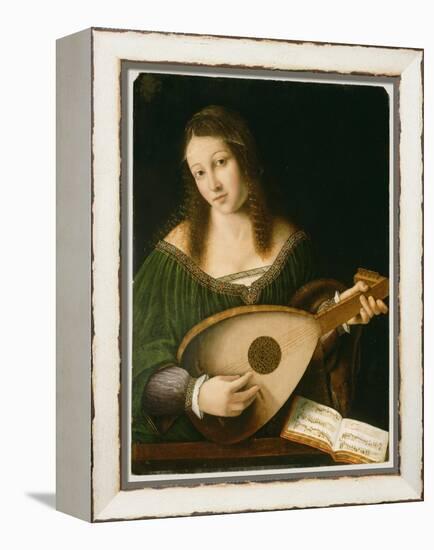 Lady Playing a Lute, c.1530-Bartolomeo Veneto-Framed Premier Image Canvas