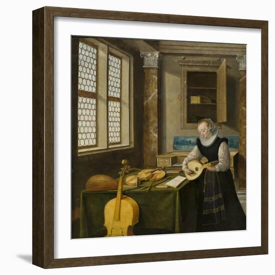 Lady Playing the Lute, c.1610-Hendrik The Younger Steenwyck-Framed Giclee Print