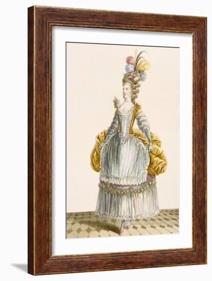 Lady's Ball Gown, Engraved by Dupin, from 'Galeries Des Modes Et Costumes Francais', 1778-Pierre Thomas Le Clerc-Framed Giclee Print