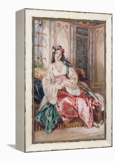 Lady Seated in an Ottoman Interior Wearing Turkish Dress, 1832-Alfred-edward Chalon-Framed Premier Image Canvas