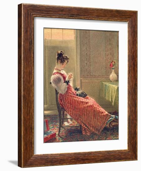 Lady Sewing, C.1830-William Henry Hunt-Framed Giclee Print