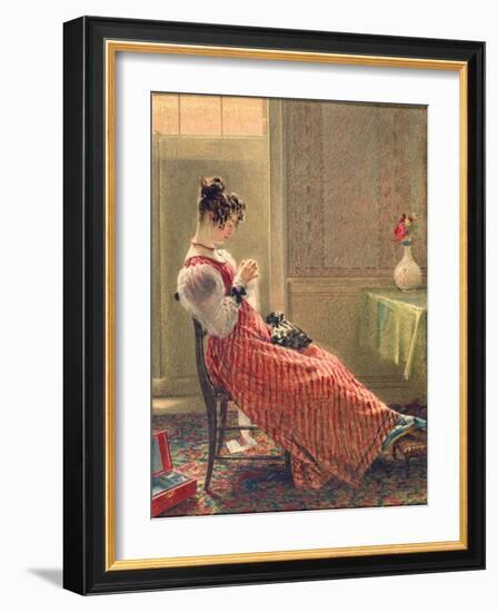 Lady Sewing, C.1830-William Henry Hunt-Framed Giclee Print