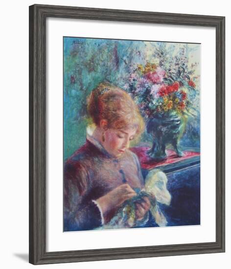 Lady Sewing-Pierre-Auguste Renoir-Framed Collectable Print