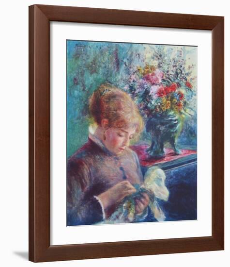 Lady Sewing-Pierre-Auguste Renoir-Framed Collectable Print