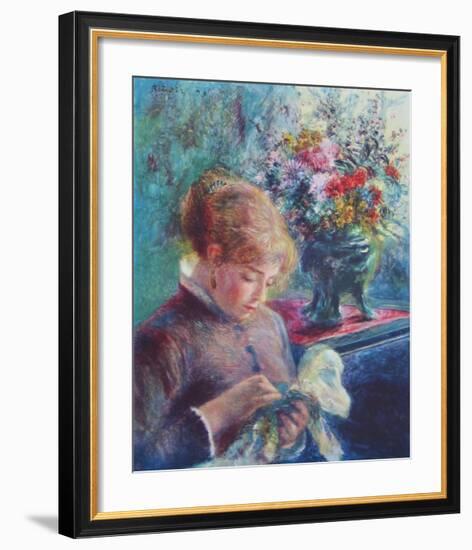 Lady Sewing-Pierre-Auguste Renoir-Framed Collectable Print