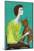 Lady Sitting with Brown Cat Cat Lover-Sharyn Bursic-Mounted Photographic Print