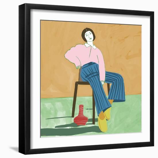 Lady Sitting with Her Vase-Sharyn Bursic-Framed Photographic Print