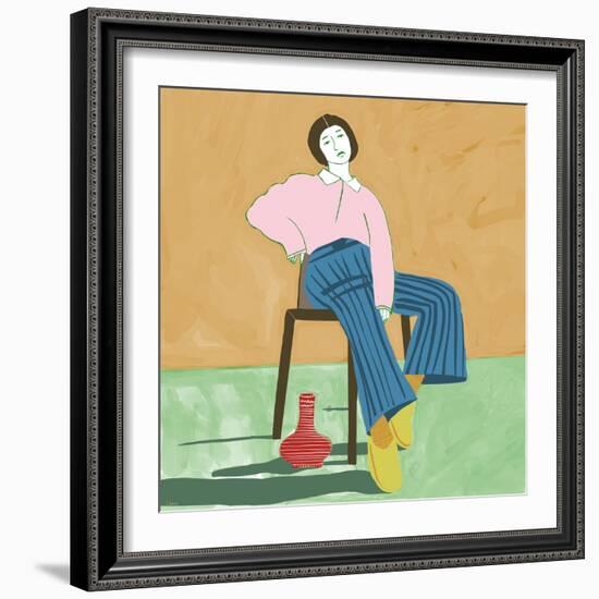 Lady Sitting with Her Vase-Sharyn Bursic-Framed Photographic Print