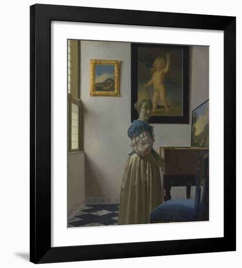 Lady Standing at a Virginal-Jan Vermeer-Framed Premium Giclee Print