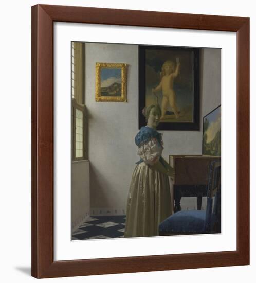 Lady Standing at a Virginal-Jan Vermeer-Framed Premium Giclee Print