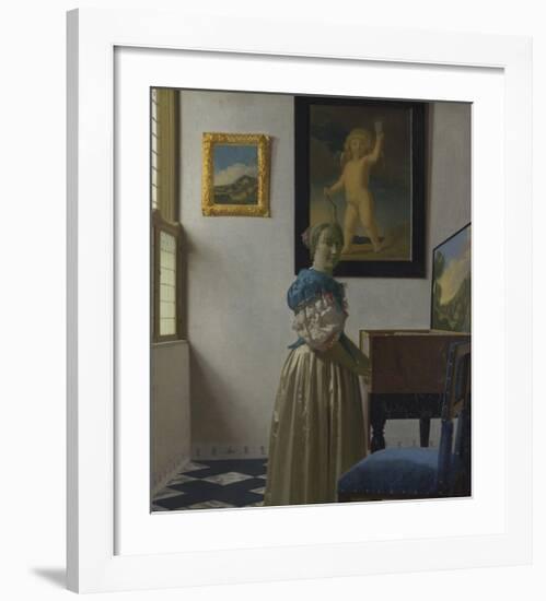 Lady Standing at a Virginal-Jan Vermeer-Framed Premium Giclee Print