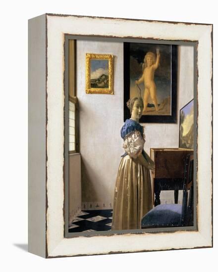 Lady Standing at the Virginal, circa 1672-73-Johannes Vermeer-Framed Premier Image Canvas