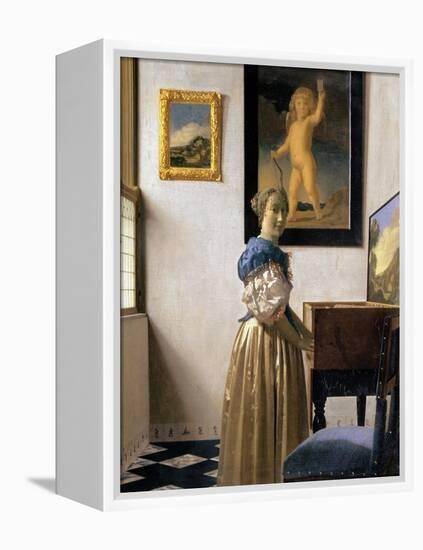 Lady Standing at the Virginal, circa 1672-73-Johannes Vermeer-Framed Premier Image Canvas