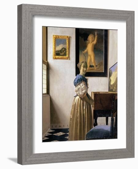 Lady Standing at the Virginal, circa 1672-73-Johannes Vermeer-Framed Giclee Print