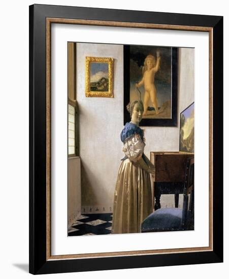 Lady Standing at the Virginal, circa 1672-73-Johannes Vermeer-Framed Giclee Print