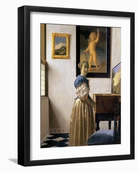 Lady Standing at the Virginal, circa 1672-73-Johannes Vermeer-Framed Giclee Print