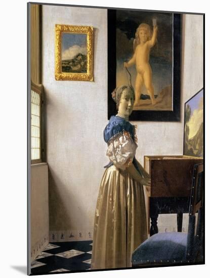 Lady Standing at the Virginal, circa 1672-73-Johannes Vermeer-Mounted Giclee Print