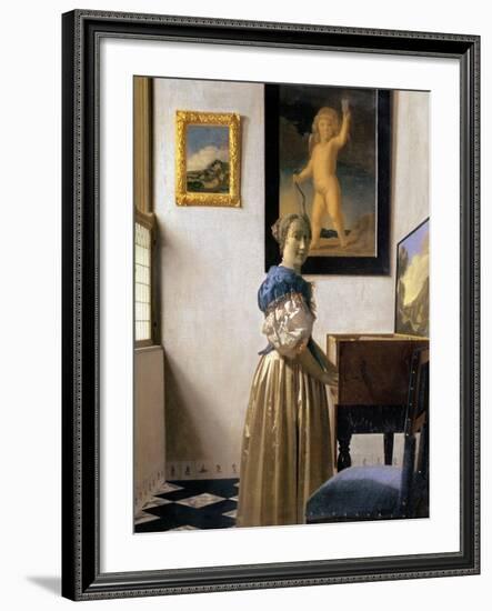 Lady Standing at the Virginal, circa 1672-73-Johannes Vermeer-Framed Giclee Print