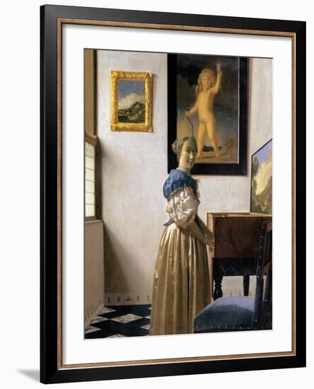 Lady Standing at the Virginal, circa 1672-73-Johannes Vermeer-Framed Giclee Print