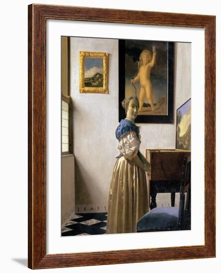 Lady Standing at the Virginal, circa 1672-73-Johannes Vermeer-Framed Giclee Print