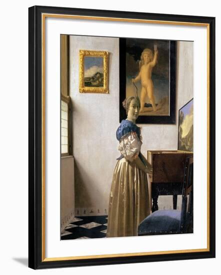 Lady Standing at the Virginal, circa 1672-73-Johannes Vermeer-Framed Giclee Print