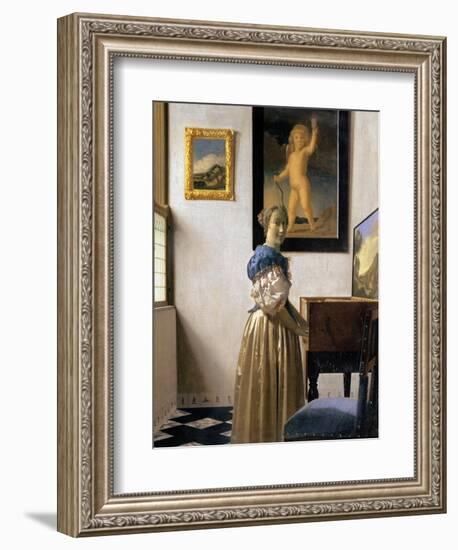 Lady Standing at the Virginal, circa 1672-73-Johannes Vermeer-Framed Giclee Print