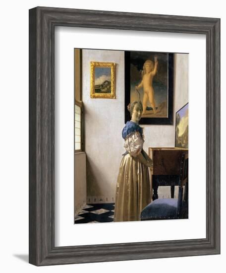 Lady Standing at the Virginal, circa 1672-73-Johannes Vermeer-Framed Giclee Print