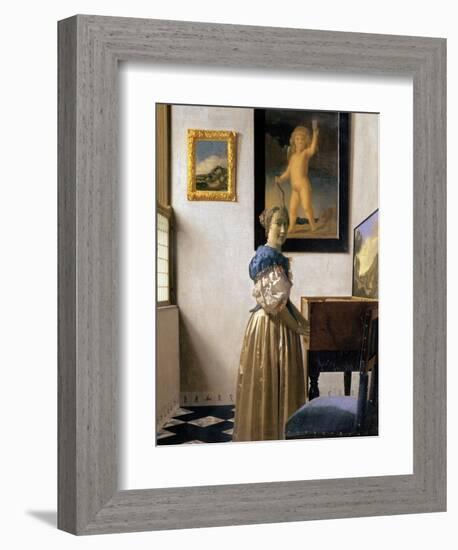 Lady Standing at the Virginal, circa 1672-73-Johannes Vermeer-Framed Giclee Print