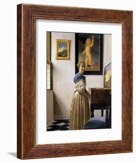 Lady Standing at the Virginal, circa 1672-73-Johannes Vermeer-Framed Giclee Print