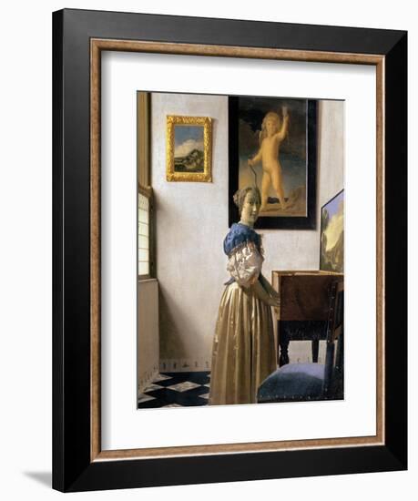 Lady Standing at the Virginal, circa 1672-73-Johannes Vermeer-Framed Giclee Print