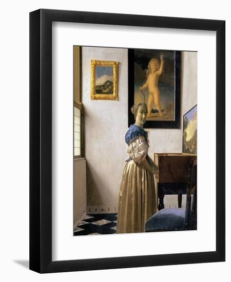 Lady Standing at the Virginal, circa 1672-73-Johannes Vermeer-Framed Giclee Print