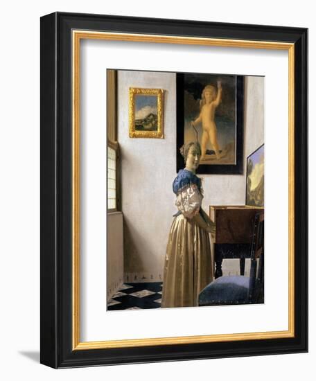 Lady Standing at the Virginal, circa 1672-73-Johannes Vermeer-Framed Giclee Print